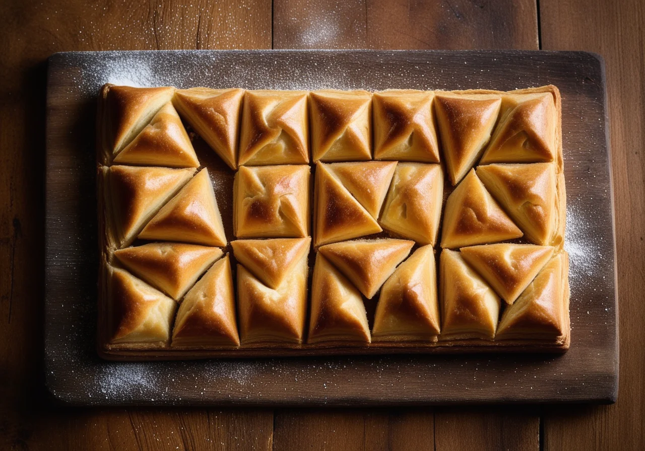 Lard Pastry with Powdered Sugar