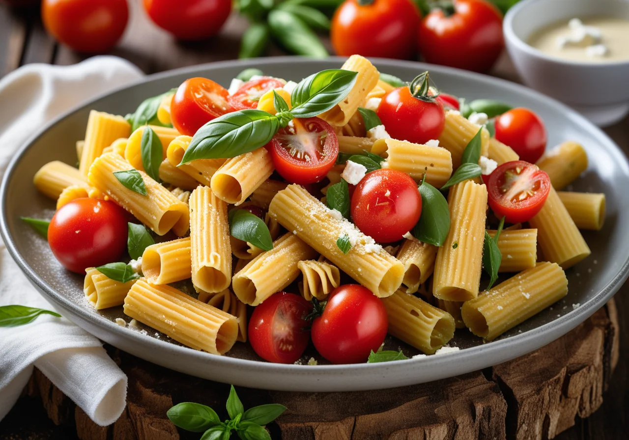 Pasta with Vegetables and Feta