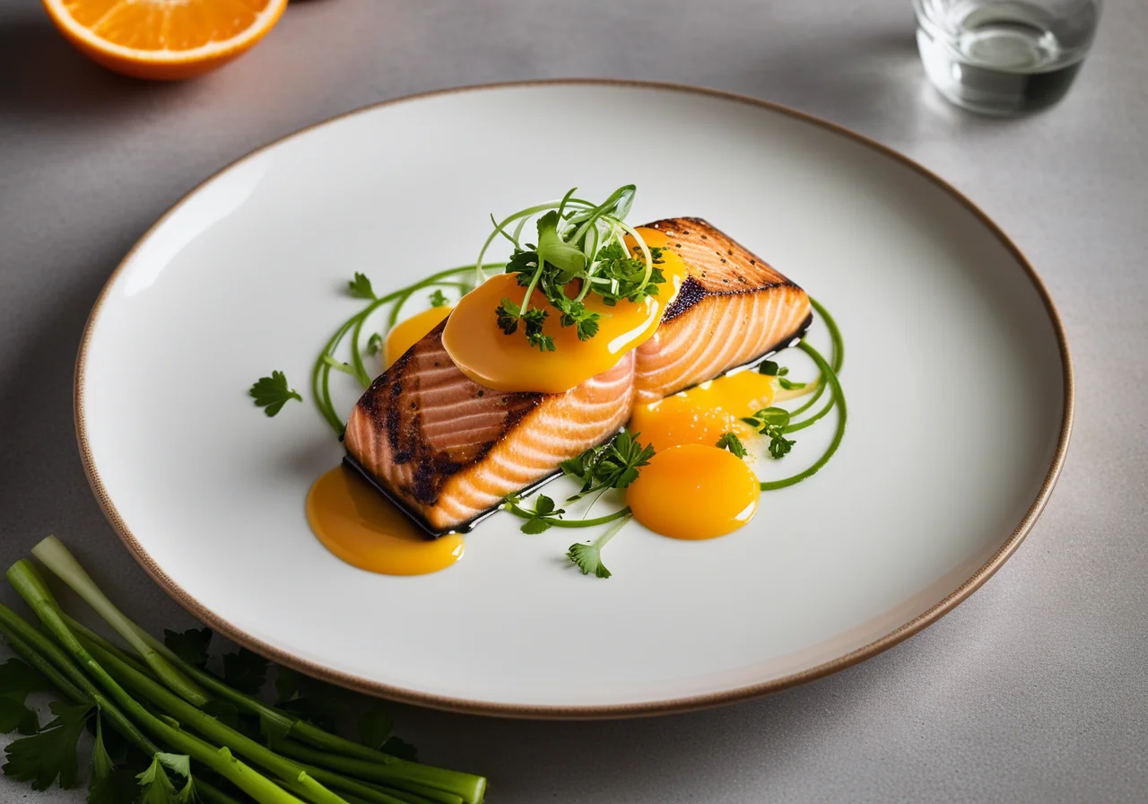 Salmon Fillets with Orange Wasabi Sauce