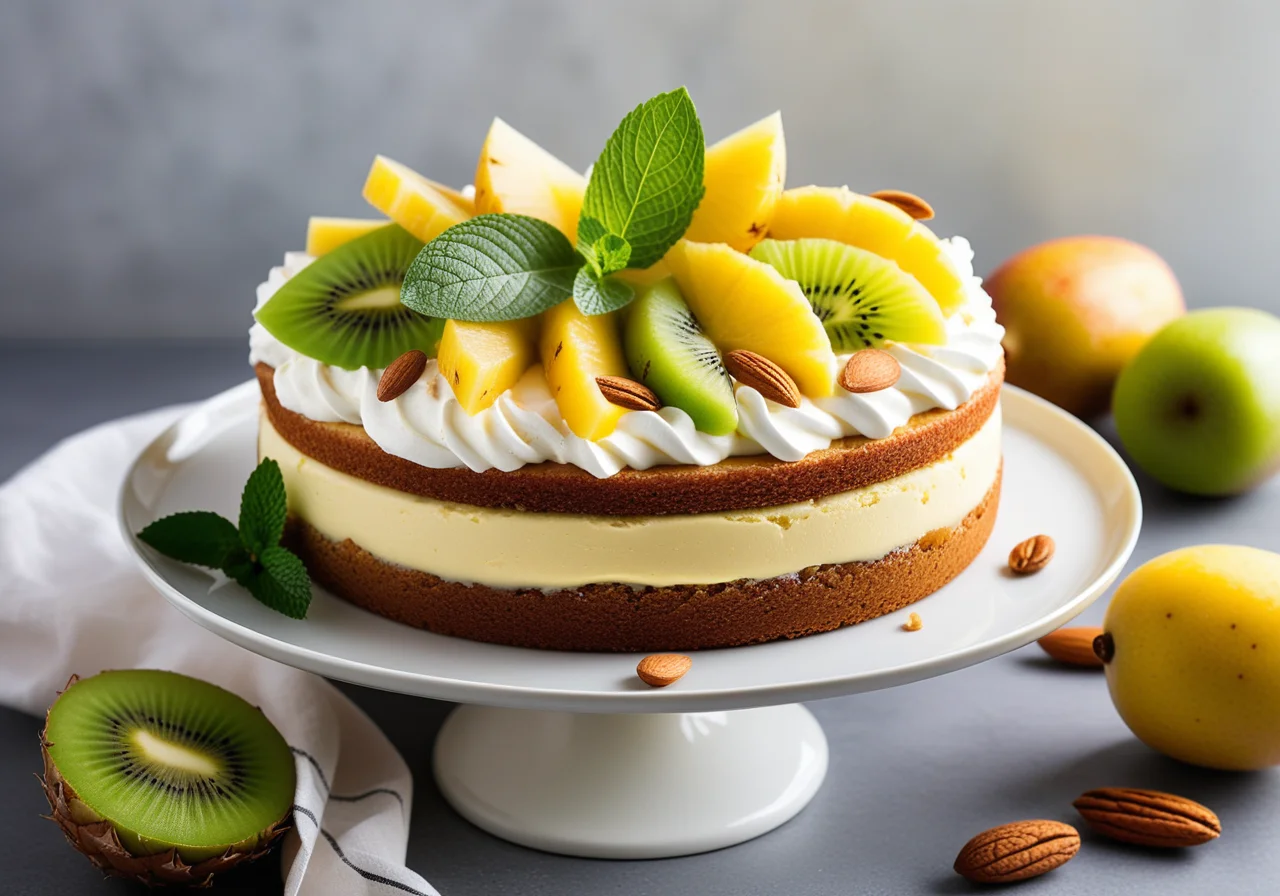 Cream Cake with Fruits