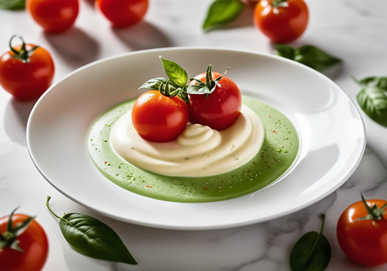 Tomato Cocktail with Spanish Pea Foam