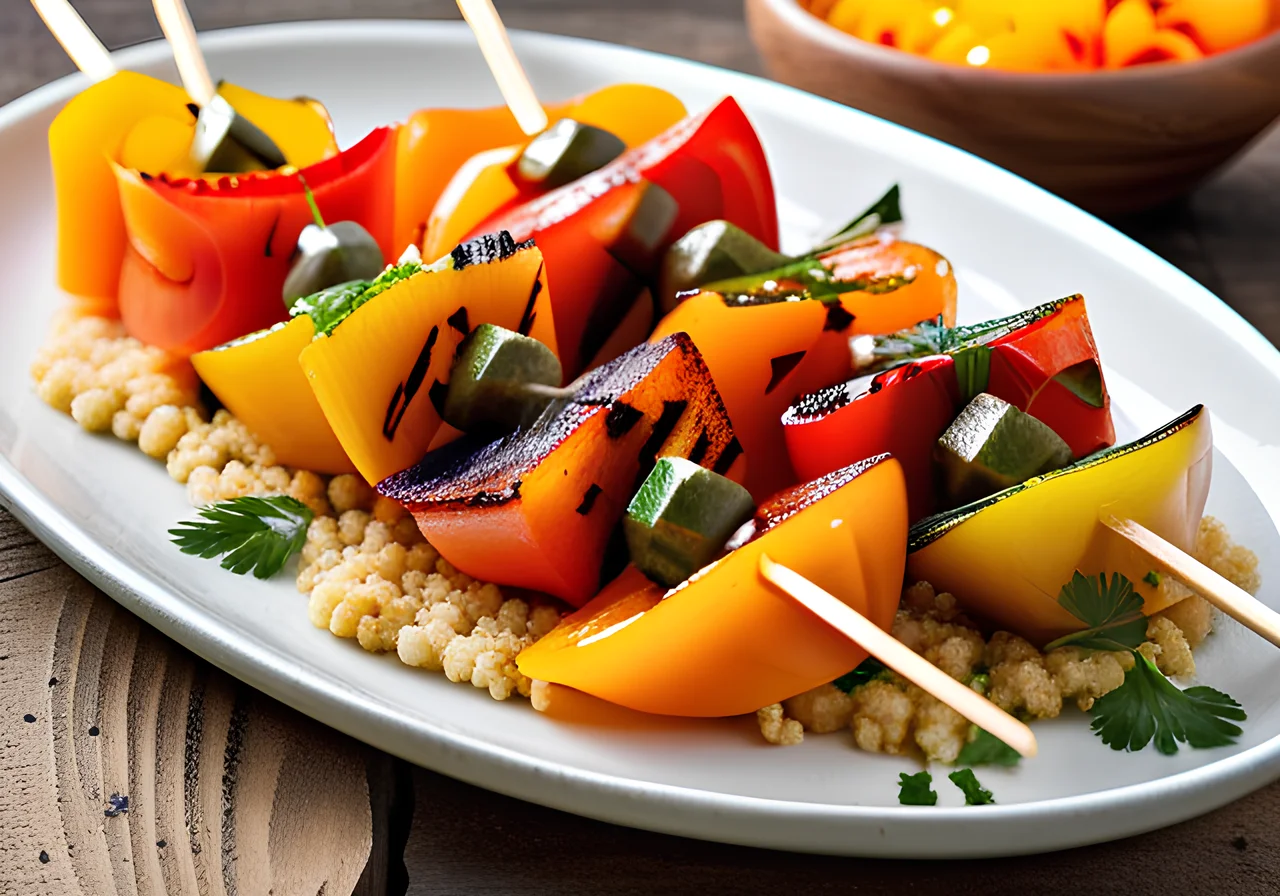 Vegetable Halloumi Skewers