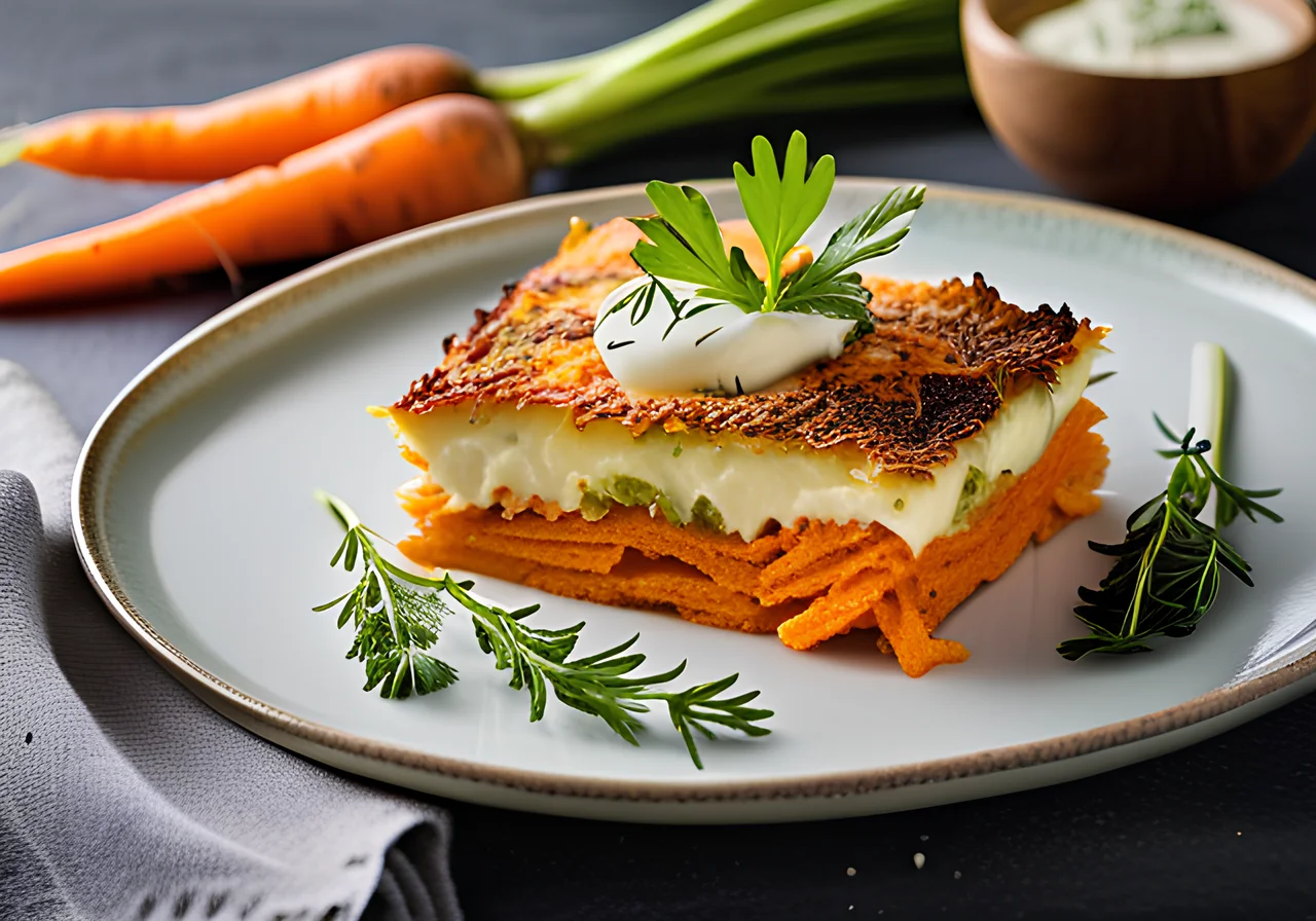 Carrot and Kohlrabi Gratin with Herb Quark