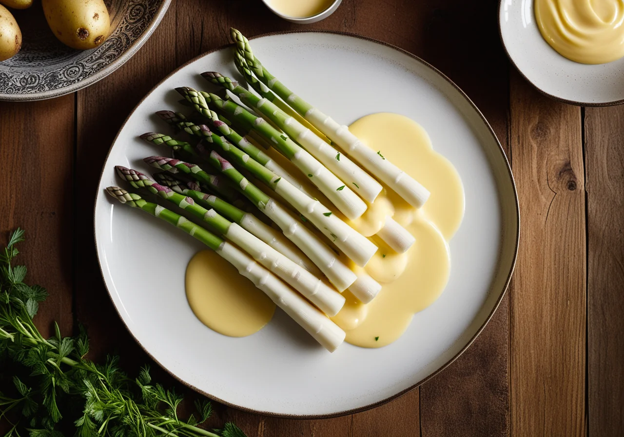 White Asparagus with Hollandaise Sauce