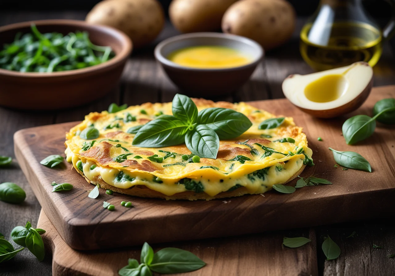 Italian Potato Omelette with Peas