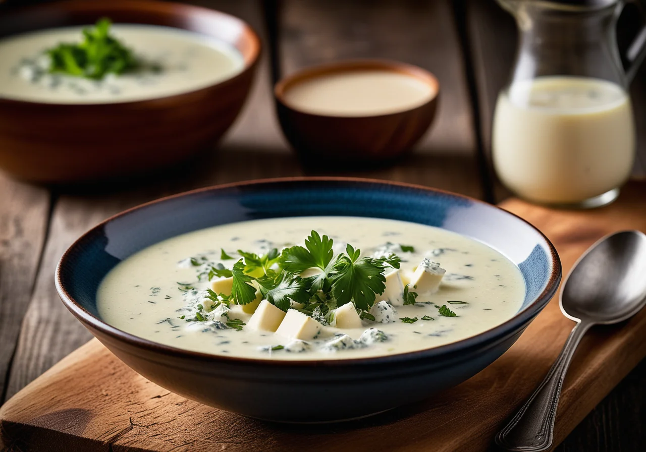 Kohlrabi Blue Cheese Soup