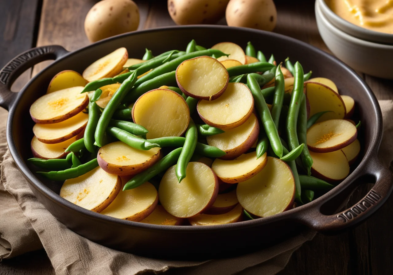 Bean‑Cheese Packets with Pan‑Fried Potatoes
