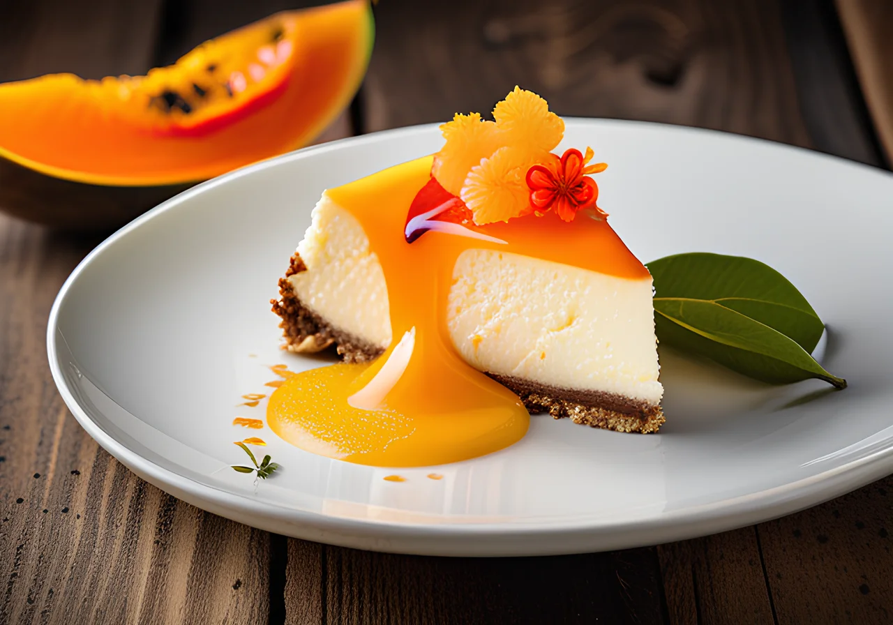 Cheesecake with Papaya Mousse