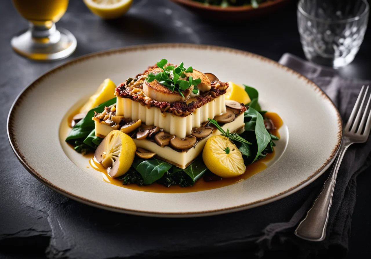 Mussels and Mushrooms on Swiss Chard