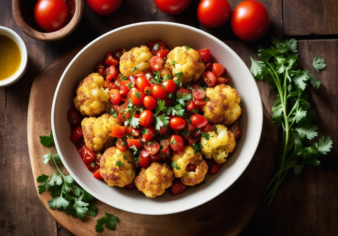 Baked Cauliflower with Tomato Salsa