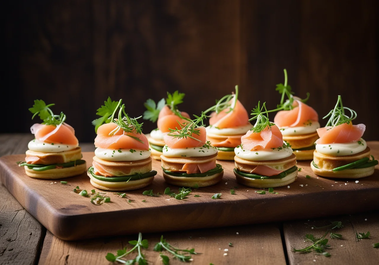 Pancake Rolls with Salmon