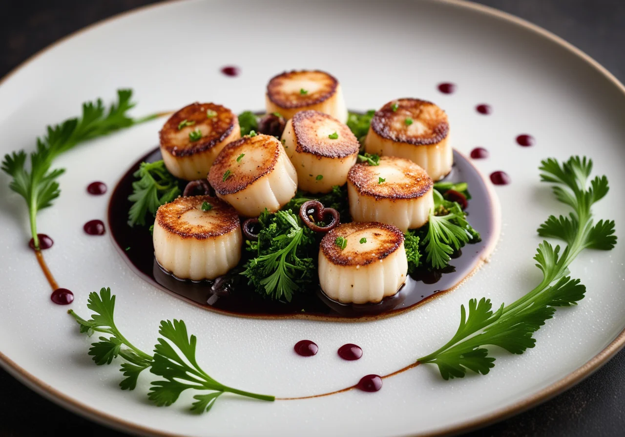 Seafood Bites with Balsamic Cream