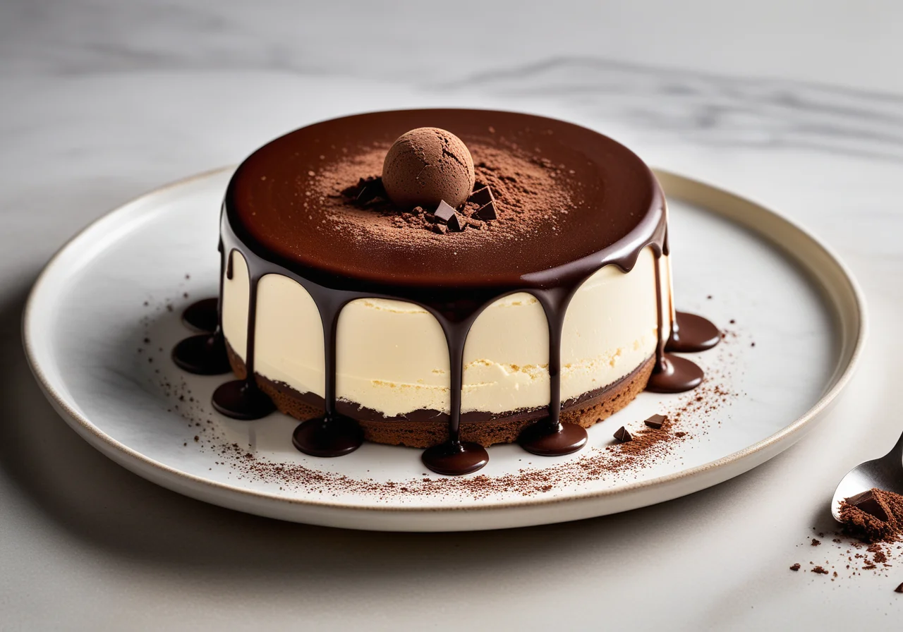 Layered Vanilla Chocolate Ice Cream Cake