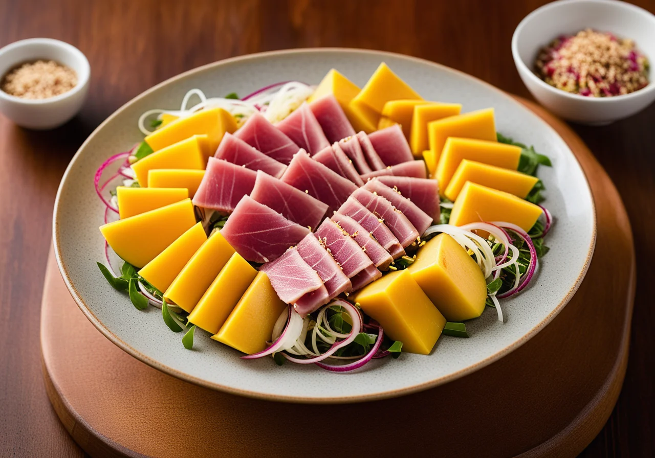 Tuna Sashimi with Mango Salad