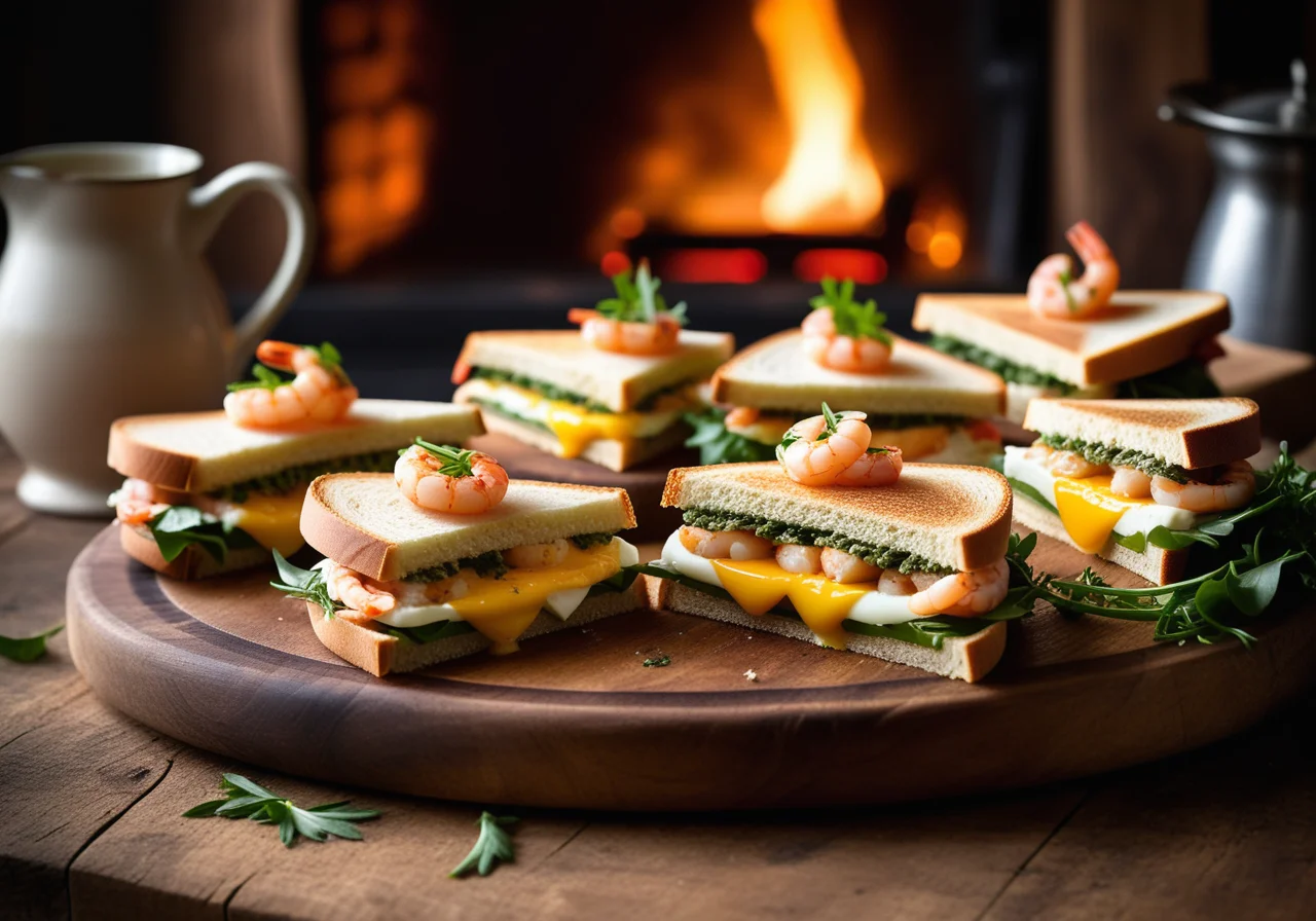 Three Stacked Sandwiches