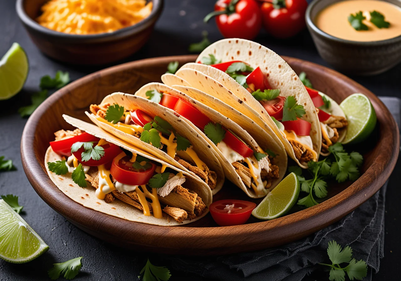 Baked Chicken with Tomato Sauce and Tacos