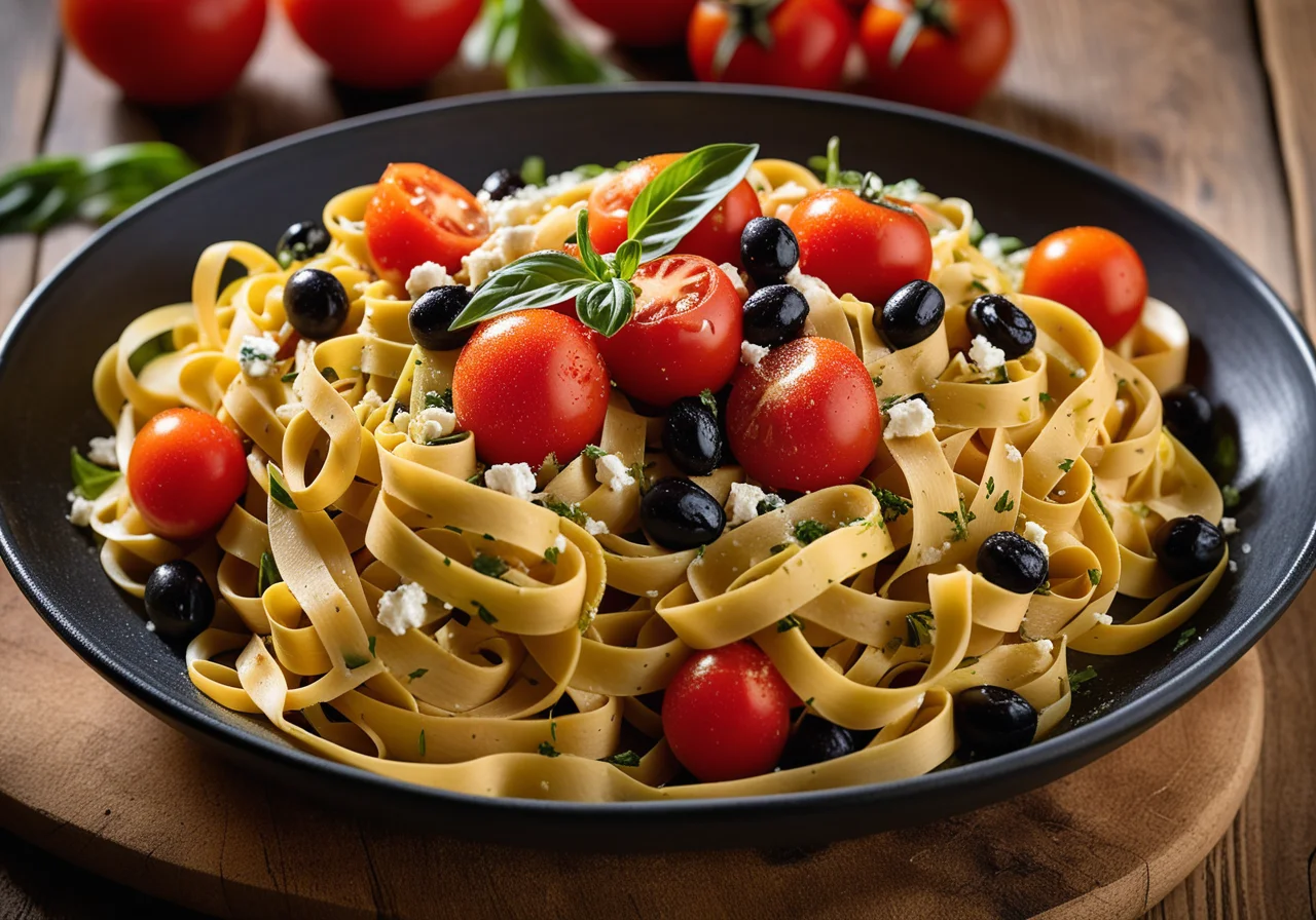 Pasta with Vegetables and Feta