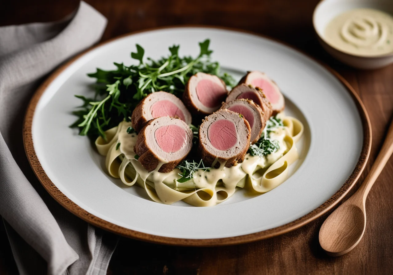 Kalbsröllchen mit Artischockenfüllung