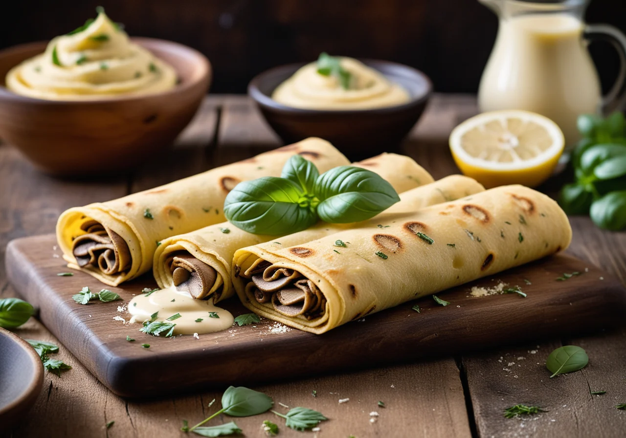 Mushroom Crêpes with Cheese