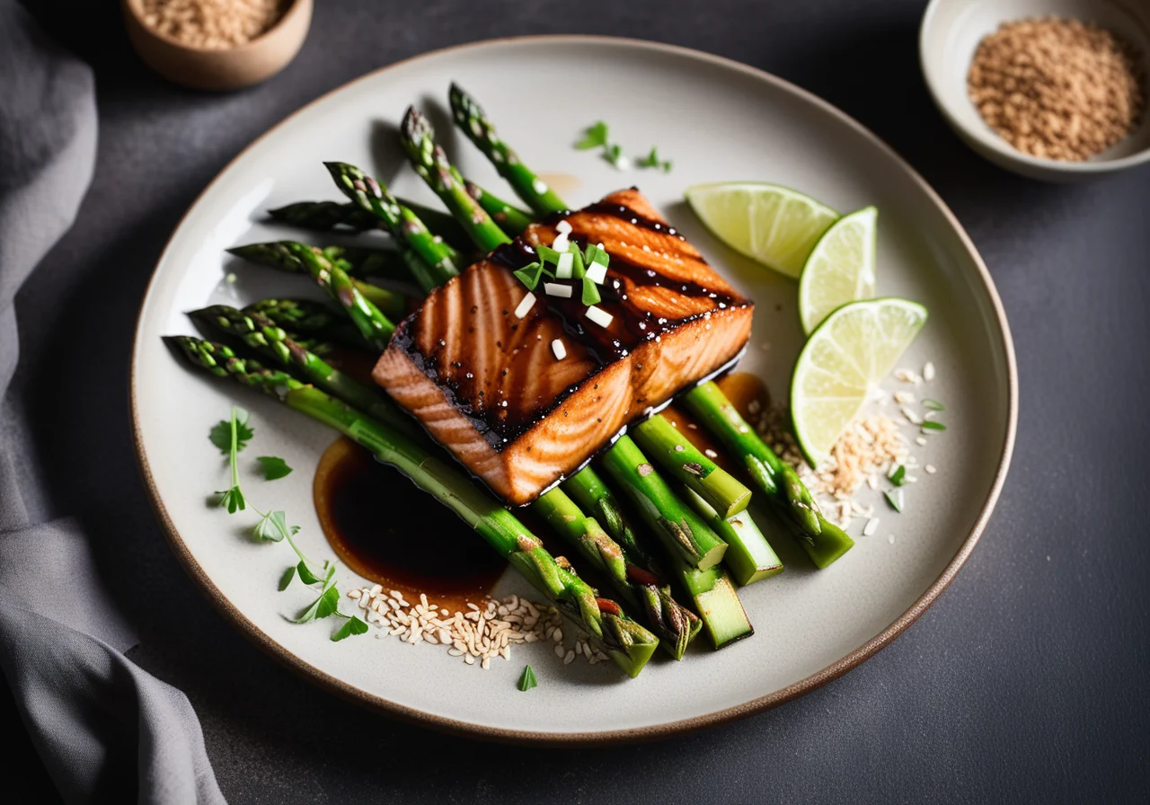 Teriyaki Salmon with Asparagus and Soy Sauce