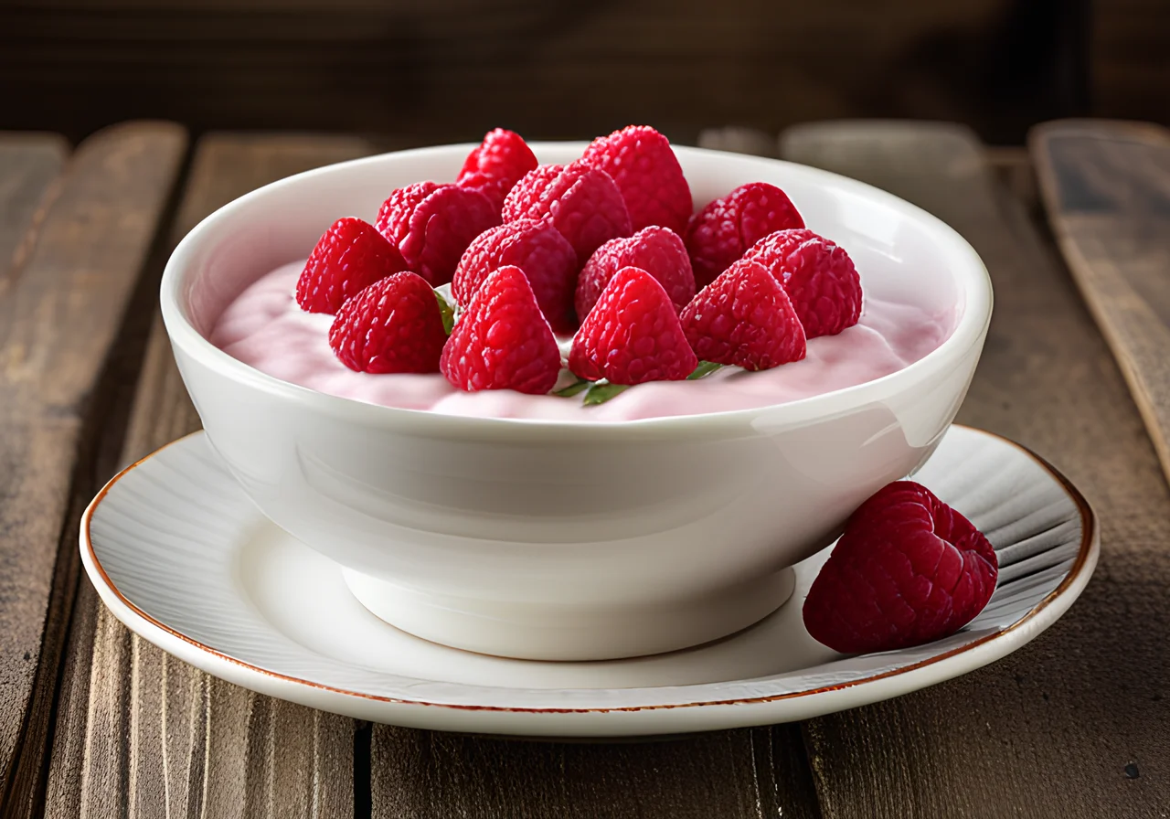 Berry Quark with Breadsticks