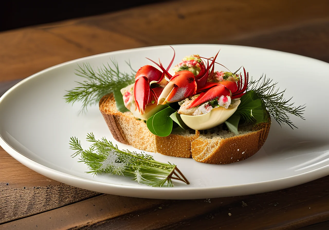 Crostini with River Crab Salad