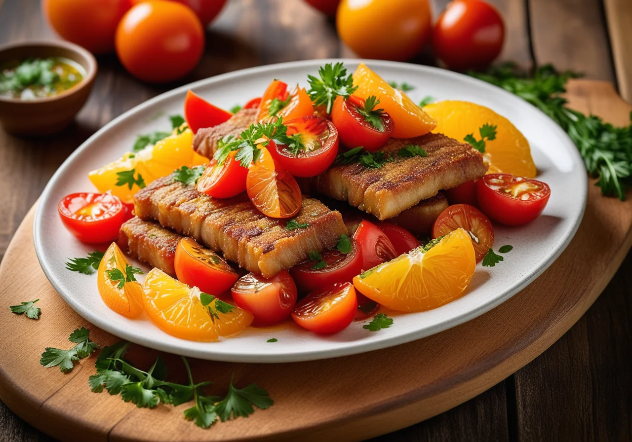 Fried Mullet with Orange Tomato Salsa