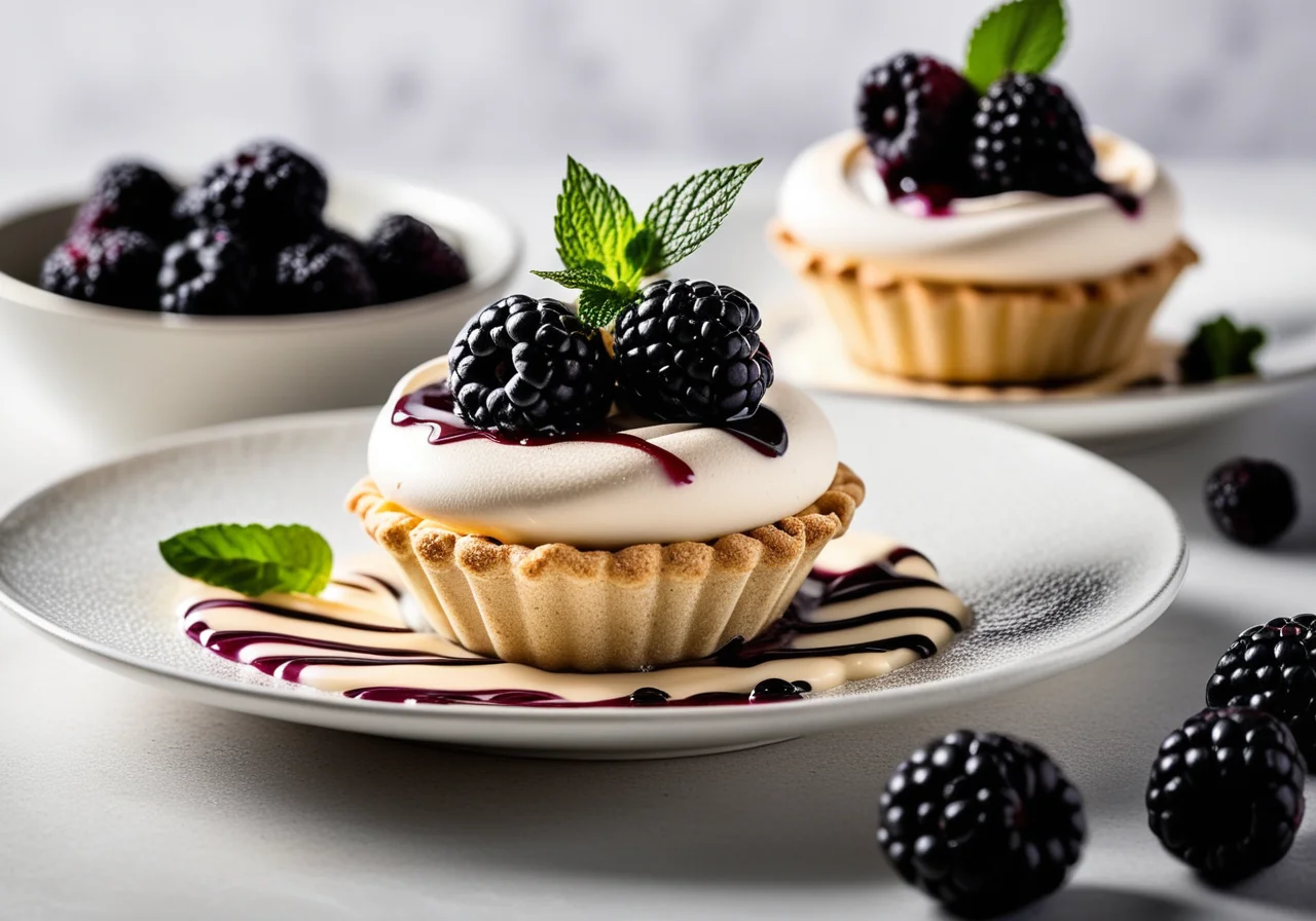 Meringue with Blackberries and Eggnog