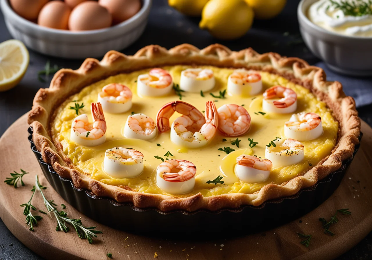 Quiche with Cod and Shrimp