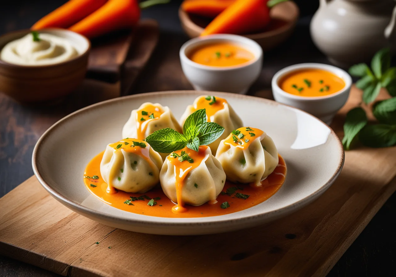Quark Dumplings with Spelt and Carrots