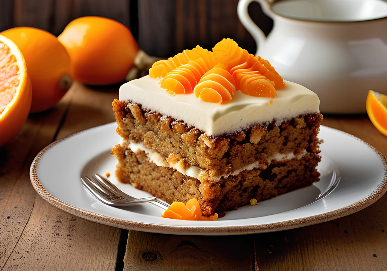 Carrot Cake with Nuts and Cream Cheese Frosting