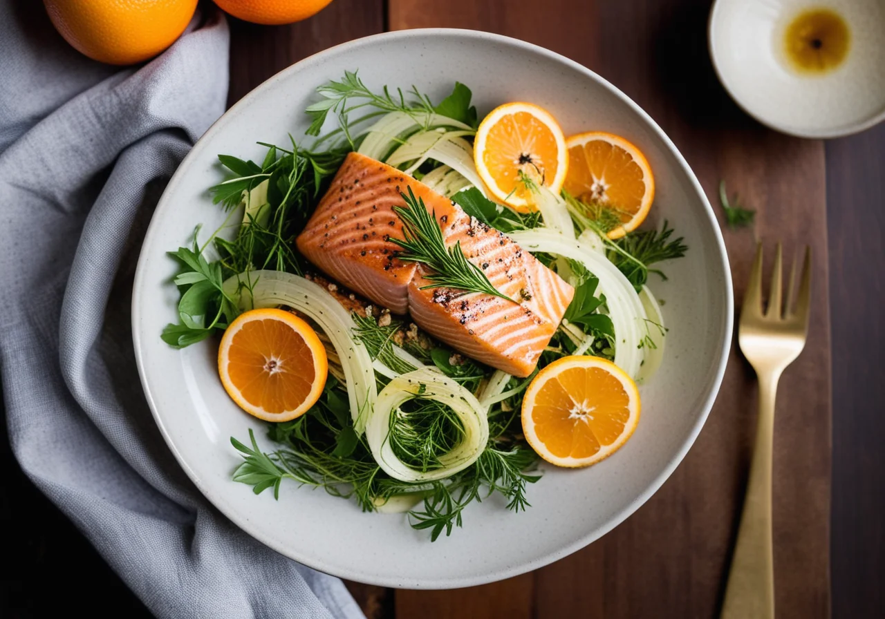 Salmon and Fennel Salad with Oranges