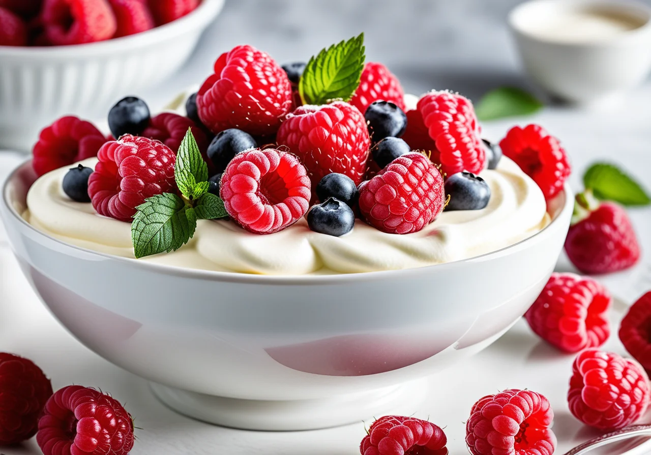 Raspberries with Vanilla Cream
