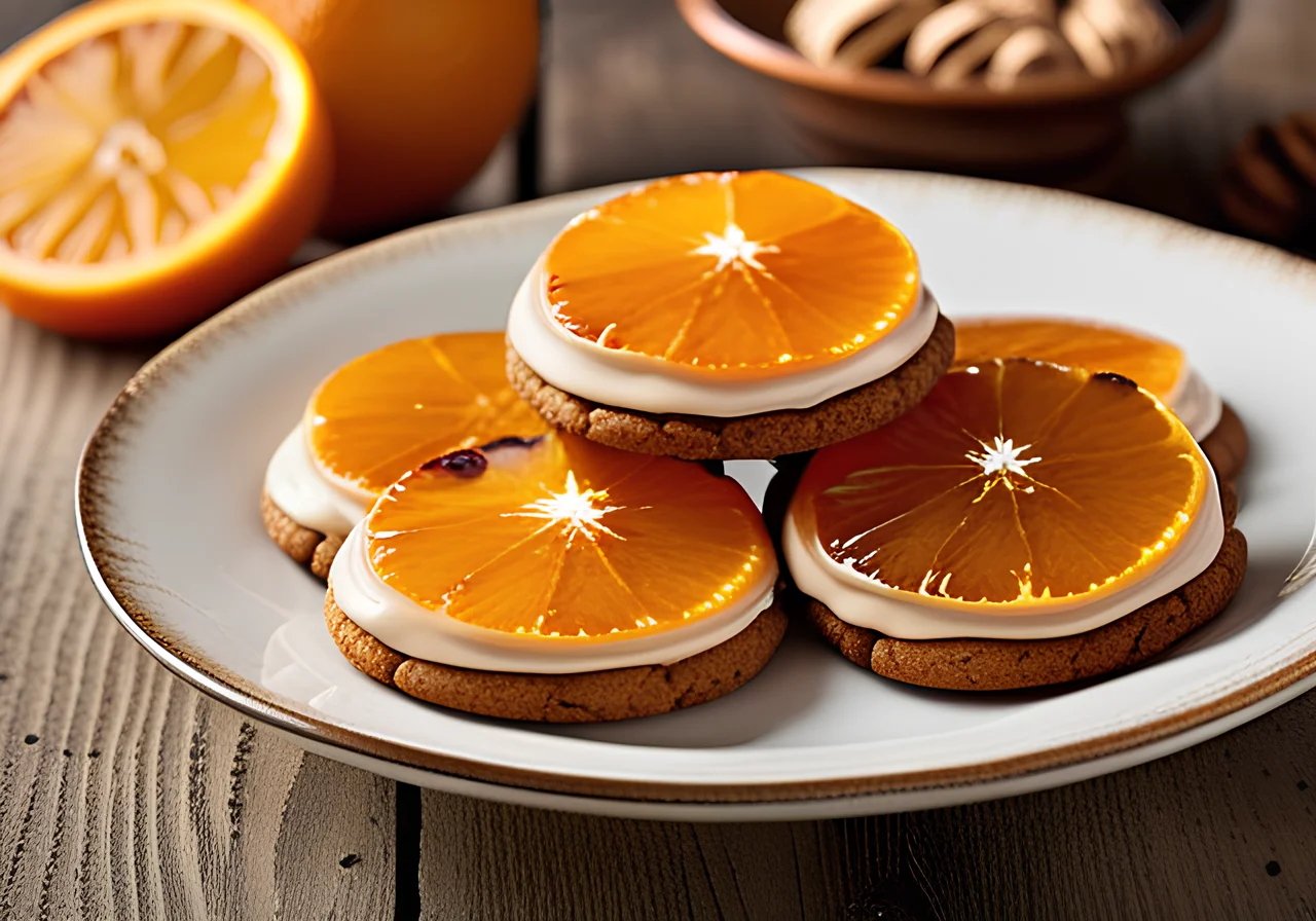 Orange Cookies with Nougat