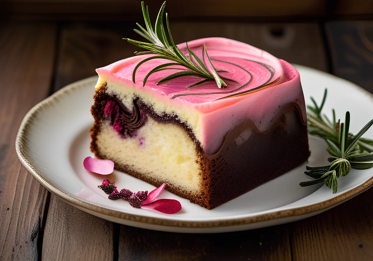 Marble Cake with Pink Icing