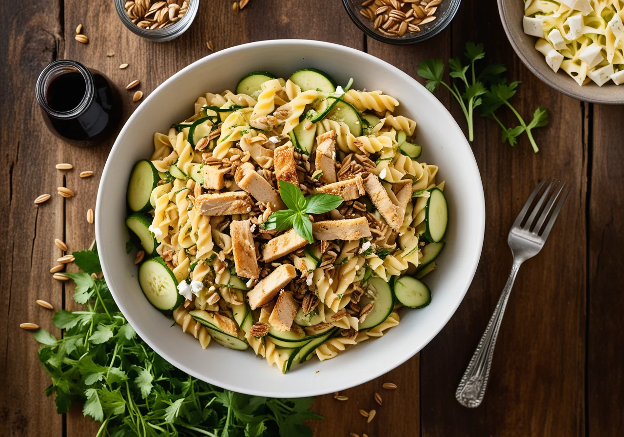 Warm Pasta Salad with Chicken