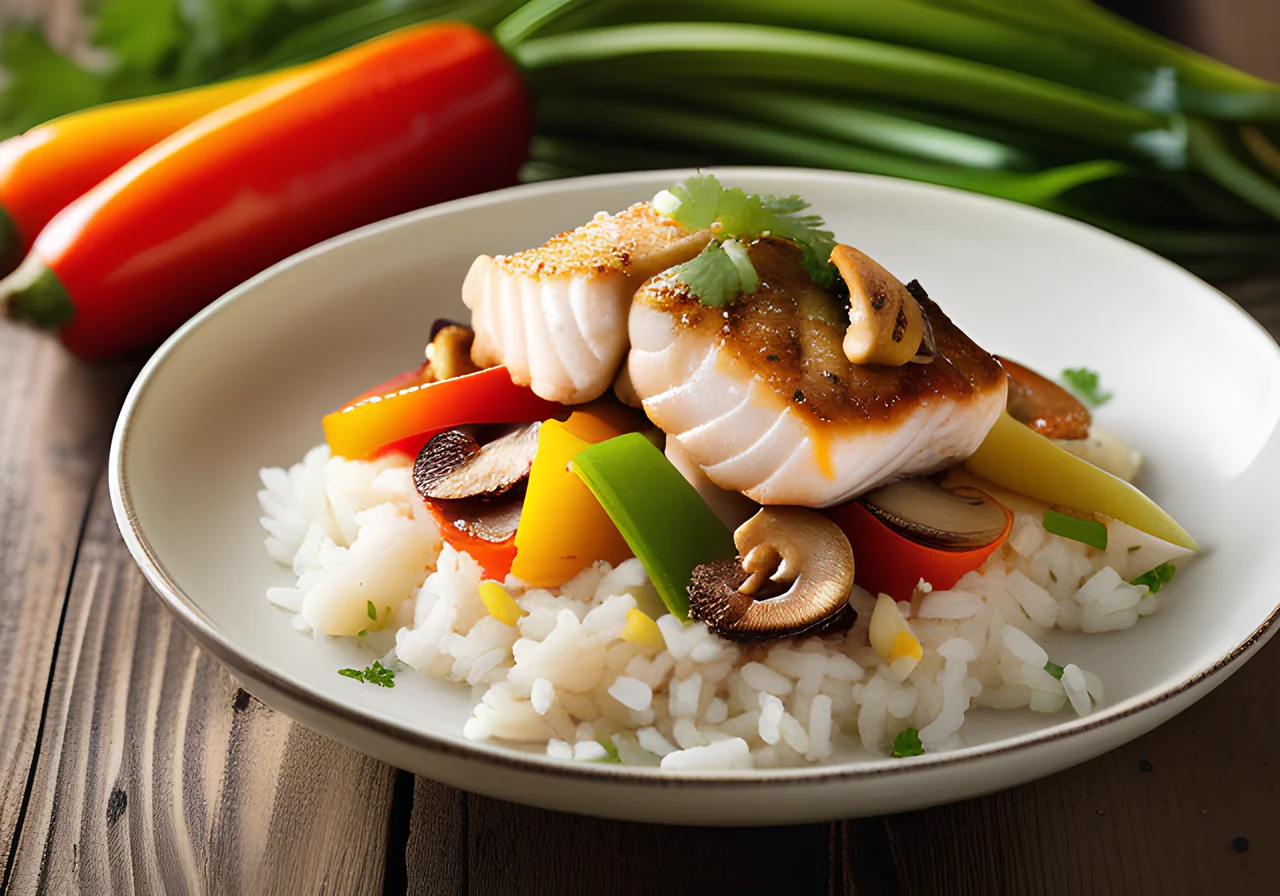 Redfish Fillets with Vegetables in Curry Sauce