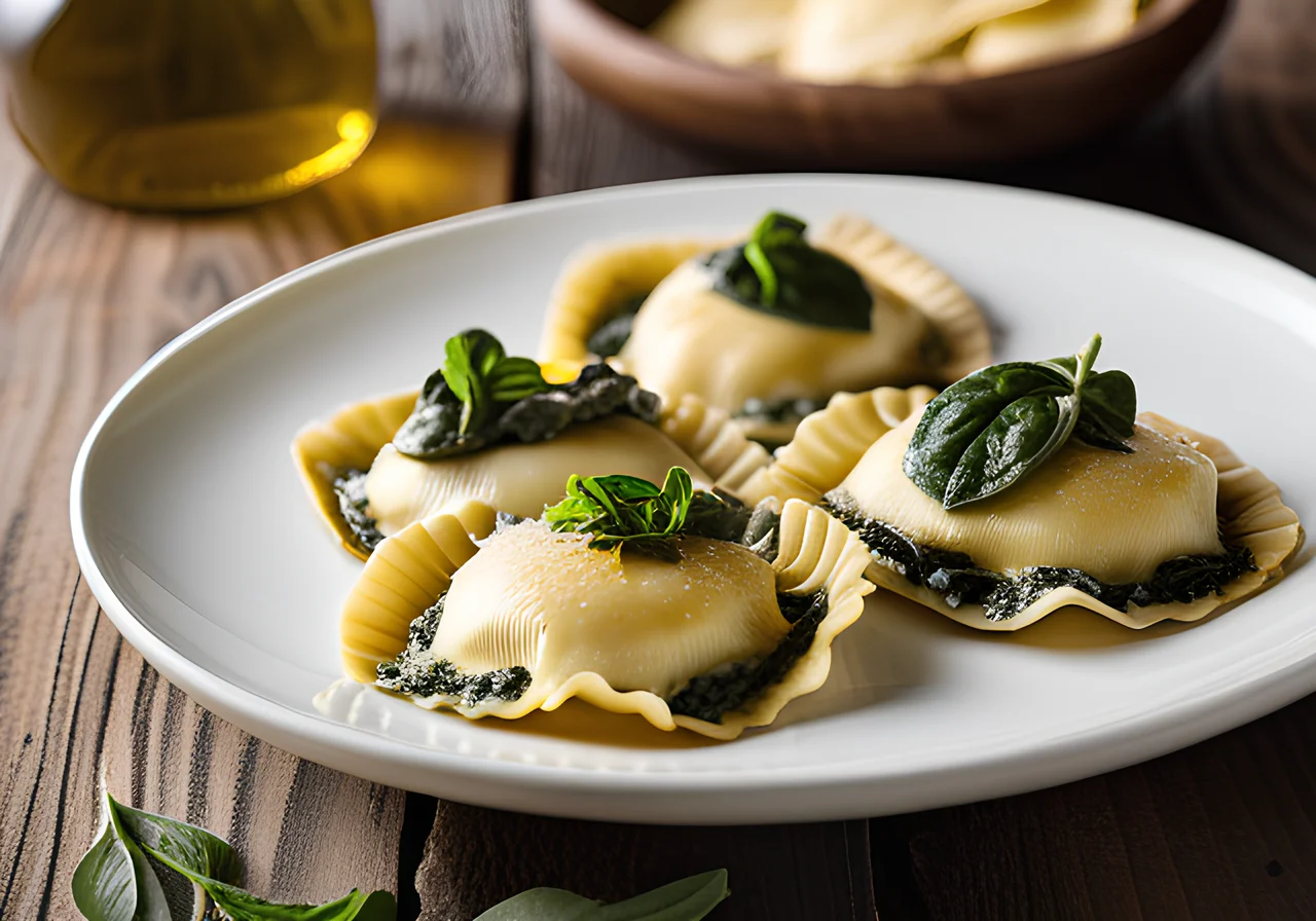 Goat Cheese Spinach Ravioli