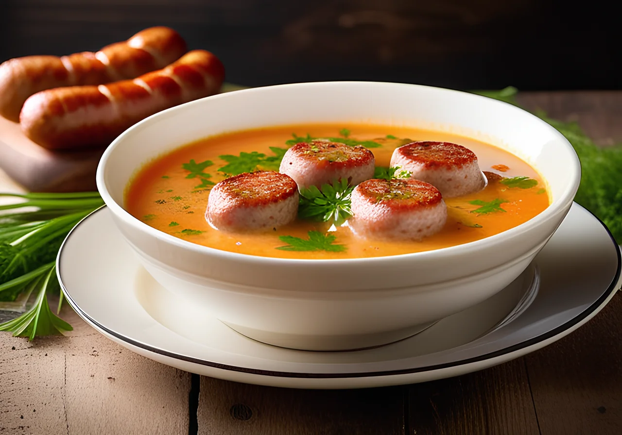 Vegetable Soup with Bratwurst