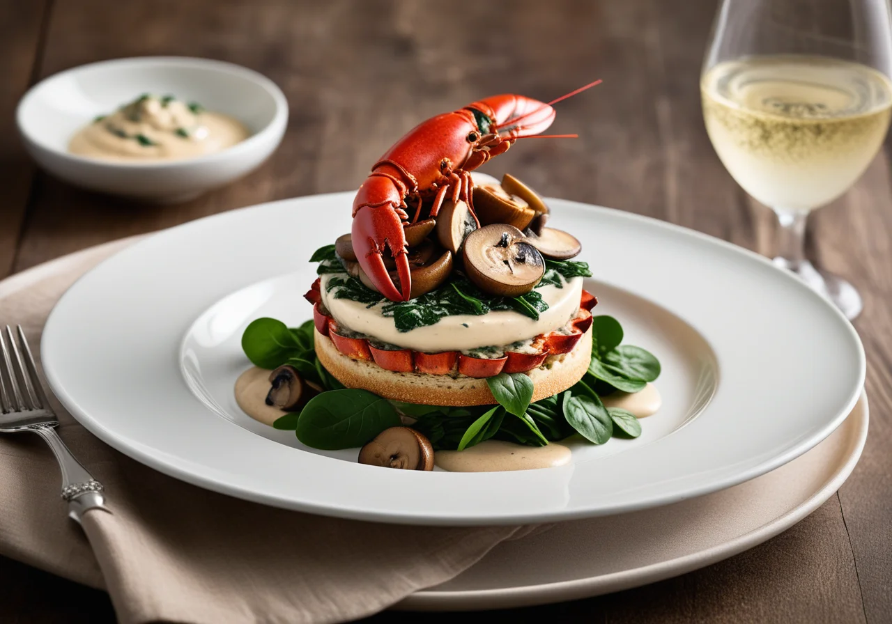 Lobster Towers with Spinach