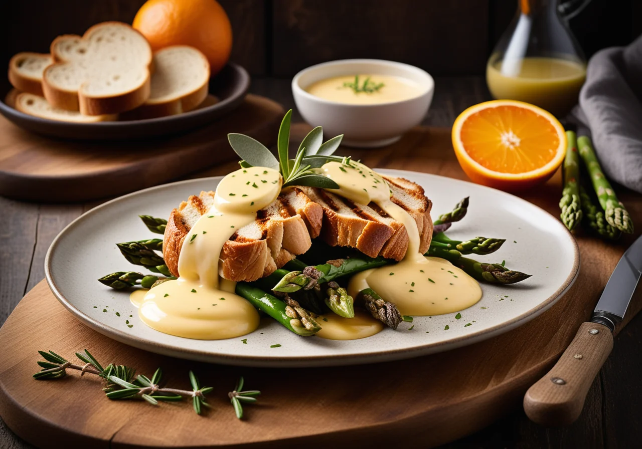 Chicken, Orange and Asparagus Toasts