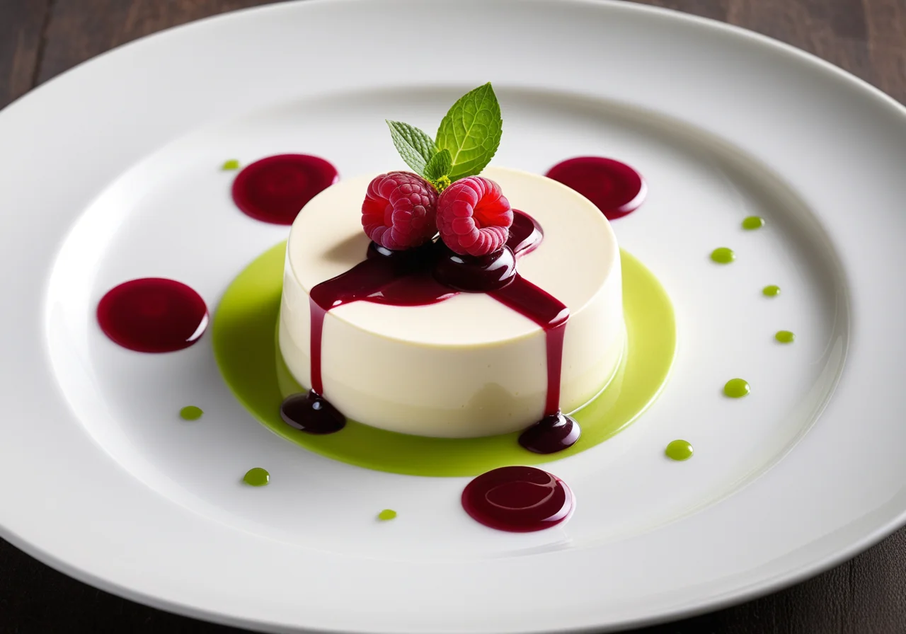 Lime Mousse with Raspberries