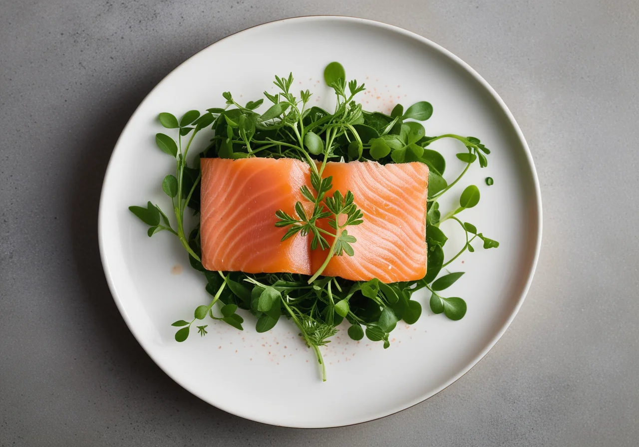 Salmon with Watercress Salad
