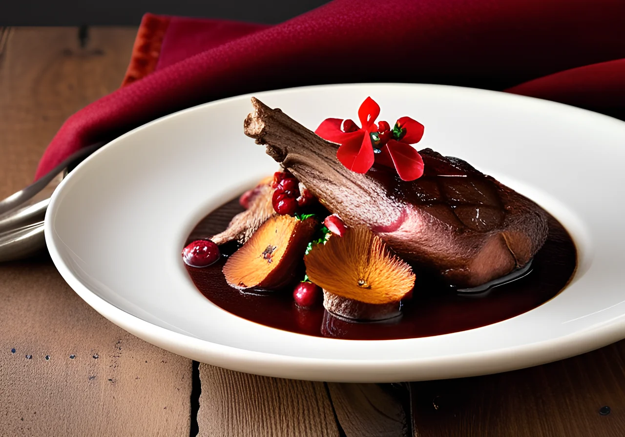 Venison Leg with Mushrooms