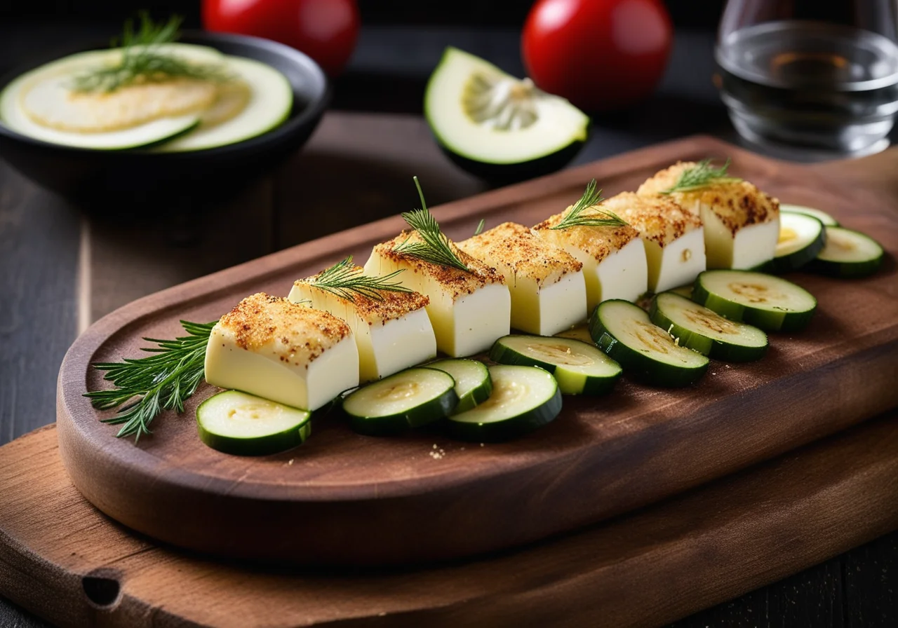 Cod Fillet with Mozzarella Zucchini Cap