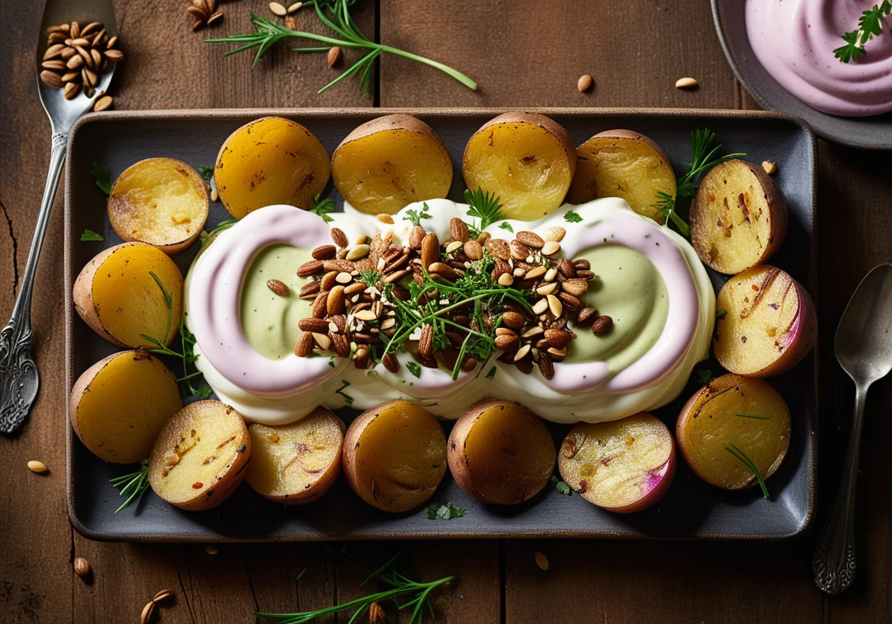 Spicy Potatoes with Radish Quark