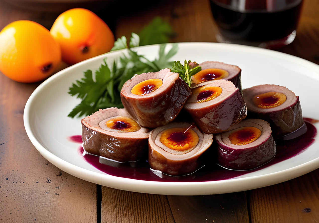 Beef Roulades with Plum and Chestnut Filling