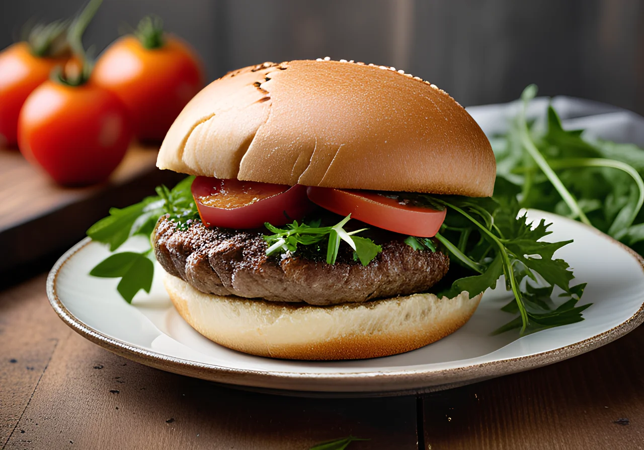 Venison Burger with Arugula