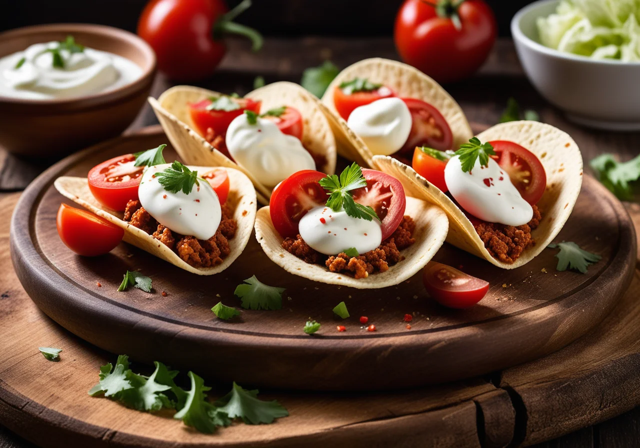 Tacos with Salad and Mozzarella