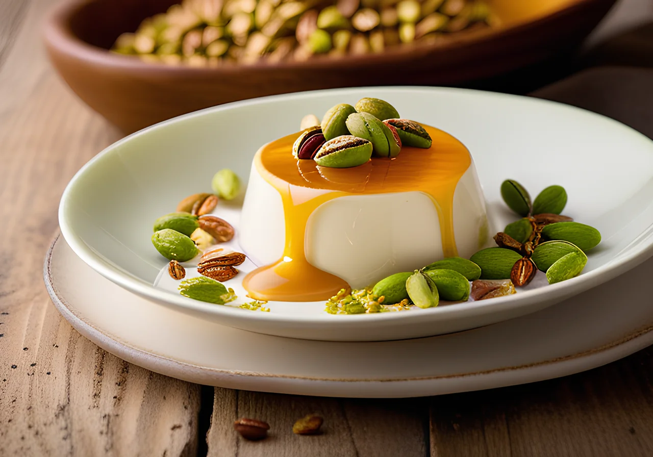 Yogurt Dessert with Honey and Pistachios
